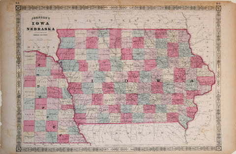 Alvin Jewett Johnson (American, 1827 - 1884), Johnson’s Iowa and Nebraska