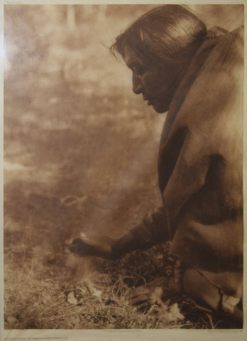 Edward S. Curtis (1868-1952), Kindling Fire, Assiniboin, Pl. 631