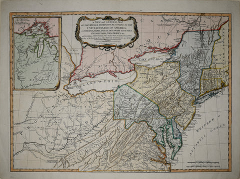 Robert Laurie (1755-1836) & James Whittle (1757-1818), A New and General Map of the Middle Dominions belonging to the United States of America…