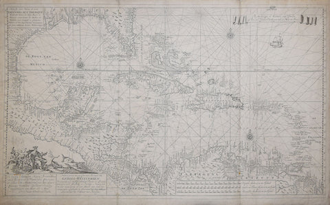 Gerard van Keulen (1678-1727) Nouvelle Carte Marine de toute les Cotes de L’Amerique…