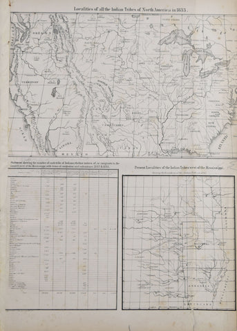 Thomas L. McKenney (1785-1859) and James Hall (1793-1868), Localities of all the Indian Tribes of North America in 1833 & Present Localities of the Indian Tribes West of the Mississipi
