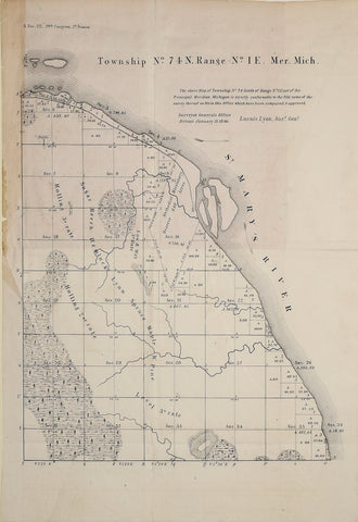 Lucius Lyon (Surveyor General), Township No 74 N. Range No. IE Mer Mich (Michigan)