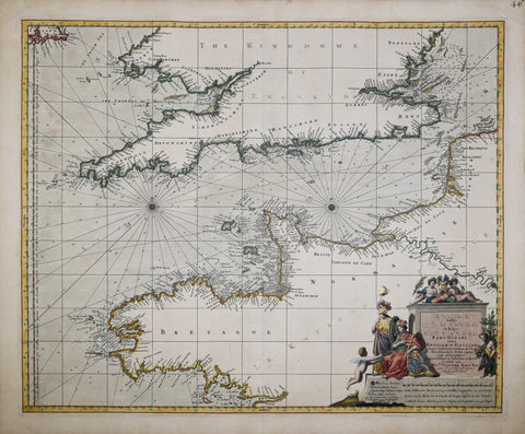 Nicolaes Visscher I (1618-1679), Manica Gallis La Manche et Belgis het Canaal