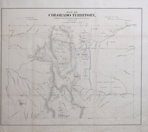 Francis M. Case, Map of Colorado Territory, Compiled from Government Maps & actual Surveys made in 1861