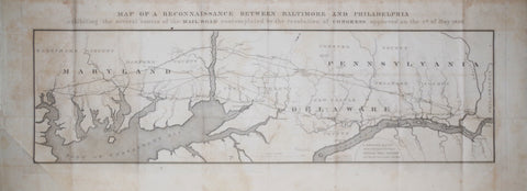 U. S. Government, Map of Reconnaissance Between Baltimore and Philadelphia