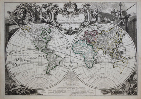 Le Rouge, Georges (French, Fl. ca. 1740-1780), Mappe monde nouvelle