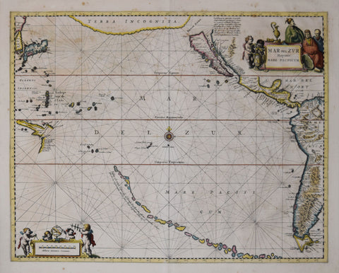 Jan Janssonius (Dutch, 1588-1664) , Mare del Zur Hispanis Mare Pacificum