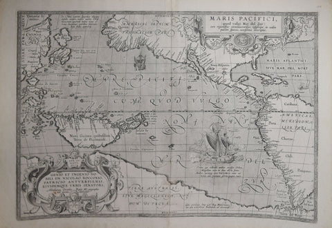 Abraham Ortelius ( Flemish, 1527-1598), Maris Pacifici, (Quod Vulgo Mar del Zur)...