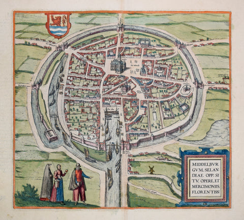 Georg Braun (1541-1622) & Franz Hogenberg (c.1538-1590), Middelburgum Selandiae Opp - Situ Opere et Mercimoniis Florentiss