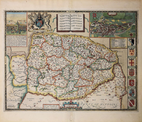 John Speede (1552-1629,) Norfolk a Countie Flourishing & Populous Described and Divided with the Armes of such Noble Familes…