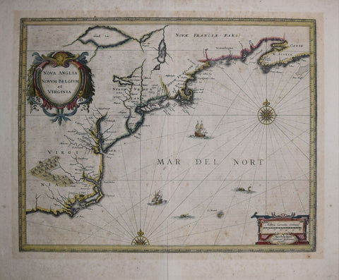 Joannes Jansson (Dutch, 1588-1664), Nova Anglia Novum Belgium et Virginia