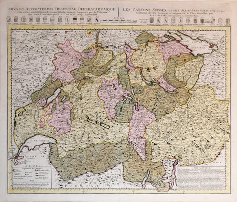 Renier Ottens (1698-1750) & Joshua Ottens (1704-1765), Nova et Accuratissima Helvetiae Foederatarumuque… | Les Cantons Suisses, leurs Allies et Pays Sujets…