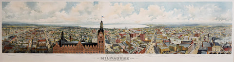 Gugler Lithographic Company, Panoramic View of Milwaukee Wis. Taken From City Hall Tower