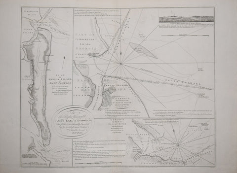 Jefferys, Thomas (1719-1771,) William Fuller and William Gerard De Brahm (1717-1799), Plan of Amelia Island in East Florida [and] A Chart of the Entrance into St. Mary's River taken by Capt. W. Fuller...