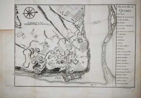 Jacques Nicolas Bellin (French, 1703-1772), Plan de la Ville de Quebec