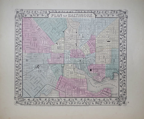 Samuel Augustus Mitchell (1790-1868), Plan of Baltimore