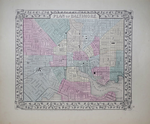 Samuel Augustus Mitchell (1790-1868), Plan of Baltimore
