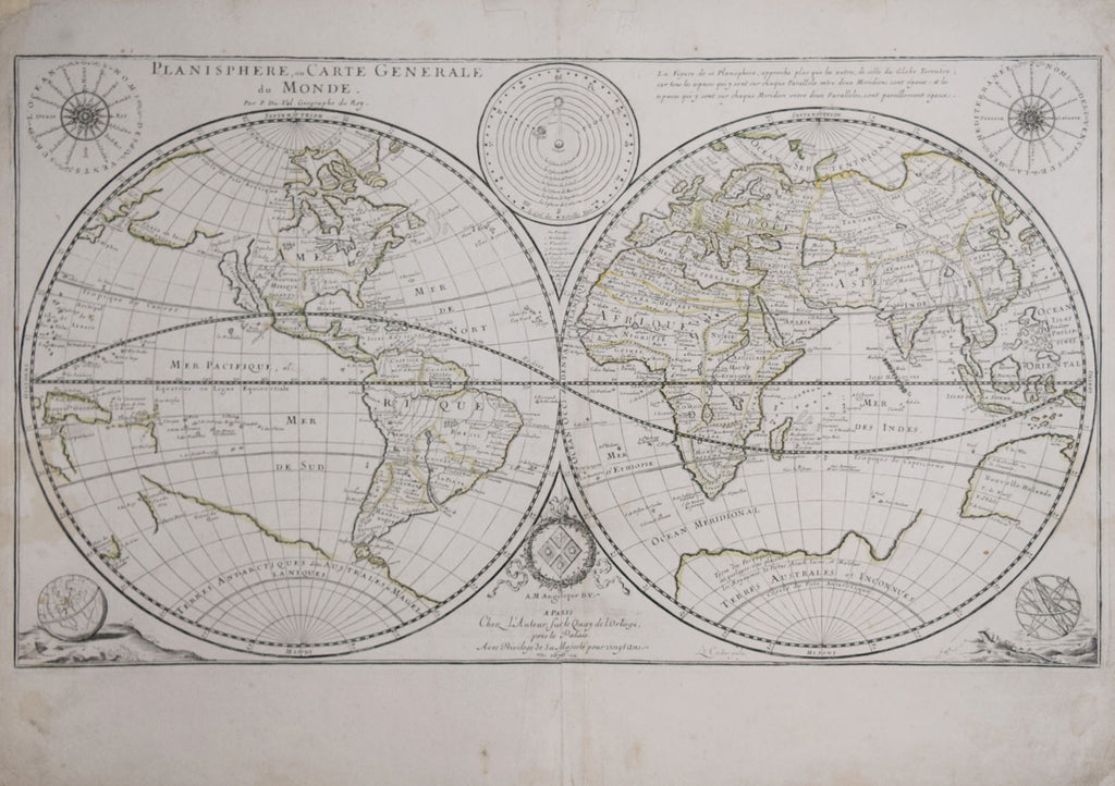 Pierre Du Val (French, 1619-1683), Planisphere, ou Carte Generale du M –  Arader Galleries