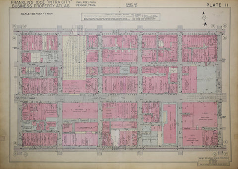 Franklin Survey Company, Plate 11 (N 13th St and Arch St to 8th St and Chestnut St)