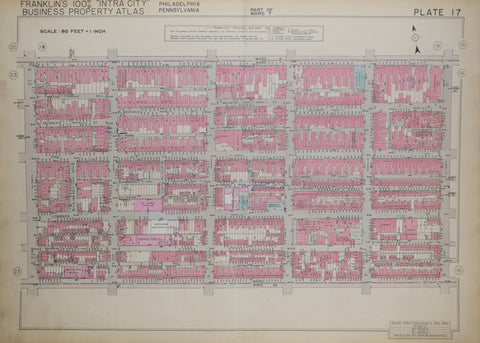 Franklin Survey Company, Plate 17 (S 22nd St and Spruce St to South St and S 17th St)