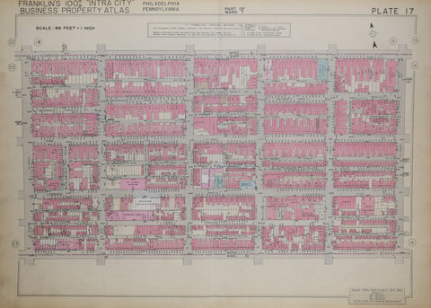 Franklin Survey Company, Plate 17 (S 22nd St and Spruce St to South St and S 17th St)