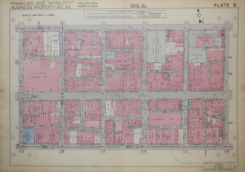 Franklin Survey Company, Plate 6 (N 8th St and Arch St to N 3rd St and Chestnut St)