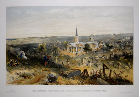William Simpson (1823-1899), Illustrator, Quarantine Cemetery and Church with French Battery No 50