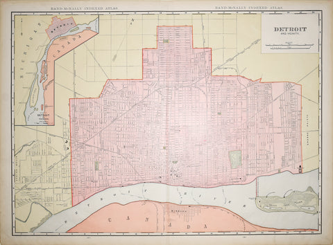 Rand McNally and Company, Map of Detroit and Vicinity