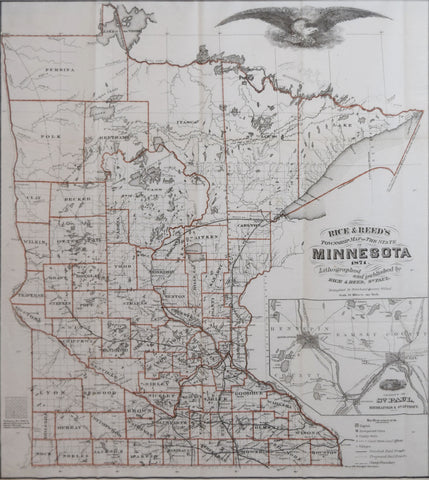 Rice and Reed,  Rice and Reed's Township Map of Minnesota