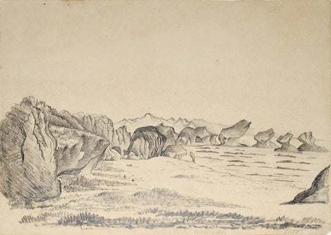 British School, mid-19th century, "Rocks Below Lenby Barbados 1836"