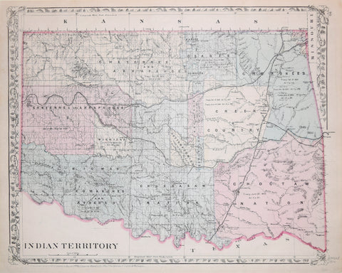 Samuel Augustus Mitchell (1790-1868) Indian Territory (Showing Oklahoma)