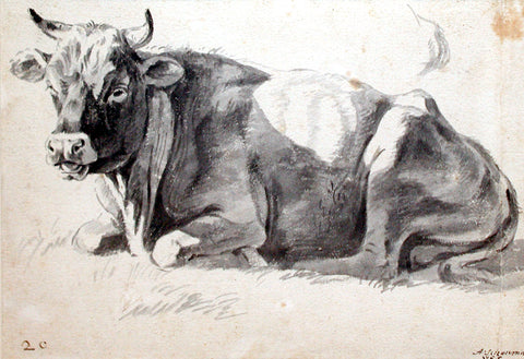Aert Schouman (Dutch, 1710-1792) A Resting Cow