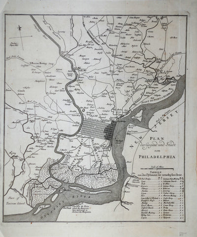 Nicholas Scull (1686-1762) after, Plan der Gegend und Stadt von Philadelphia
