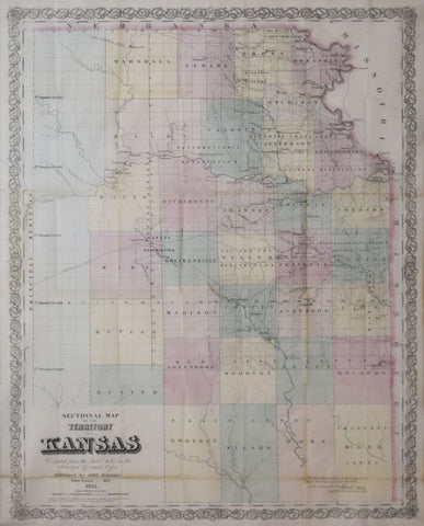 John Halsall, Sectional Map of the Territory of Kansas...