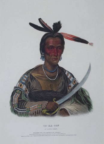 Thomas McKenney (1785-1859) & James Hall (1793-1868), Sioux Chief, To-Ka-Con
