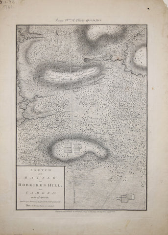 William Faden (1749 – 1836), after Charles Vallency, Captn., Sketch of the Battle of Hobkirk’s Hill near Camden on the 25th April, 1781