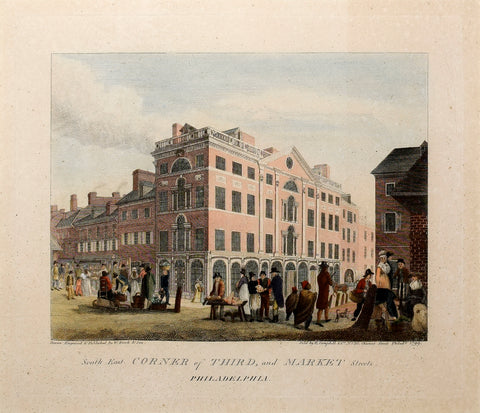 William Birch (1755-1834), South East Corner of Third and Market Streets