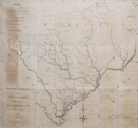 David Ramsay (1749-1815), South Carolina & parts adjacent, showing the movements of the American & British armies
