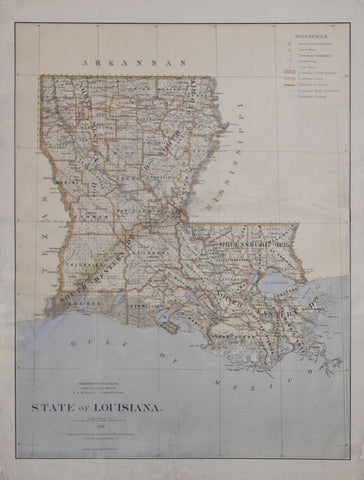 United States General Land Office/Charles Roeser, State of Louisiana, 1876