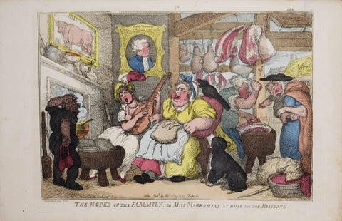 Thomas Rowlandson (British, ca. 1756-1827), The Hopes of the Family, or Miss Marrowfat at home for the holidays