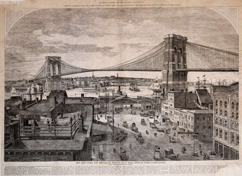 The New York and Brooklyn Bridge as it will appear when completed
