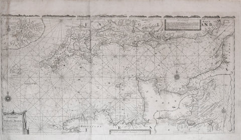 John Thornton and Samuel Thornton, A New Correct Draught of the Channel between England and France..Observed by Capt. Edm. Halley