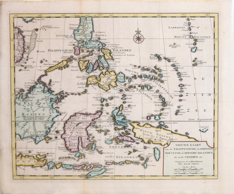 Isaac Tirion (Dutch, 1705-1765), Nieuwe Kaart van de Filippynsche, ladrones, Moluccos of Speceery Eilanden…