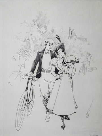 Claude Eldridge Toles (1875-1901), [A Couple's Bike Ride and Stroll Through the Park]