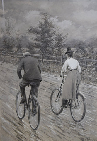 Arthur Burdett Frost (1851-1928), Two Cyclists on a June Afternoon