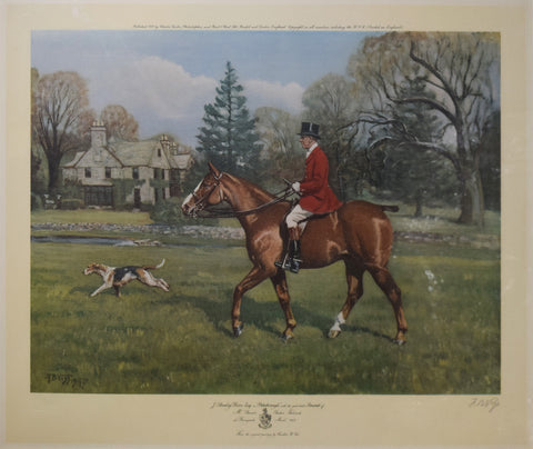 Franklin B. Voss (1880-1953), after, J. Stanley Reeve Esq. on Peterborough with the good bitch "Accurate" of Mount Stewarts Cheshire Foxhound
