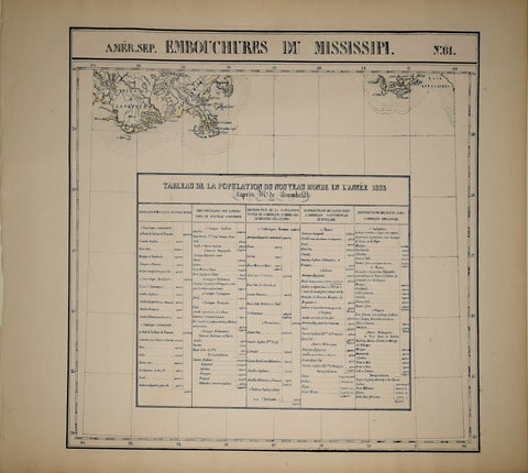 Phillip Marie Guillaume Vandermaelen (1795-1869), Oceanique. Amer. Sep. Embouchures Du Mississipi. No. 61