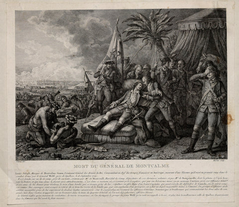 Francois Louis Joseph Watteau (1758-1823), after -  Mort du General de Montcalme [Death of General Montcalme at Quebec, 1759]