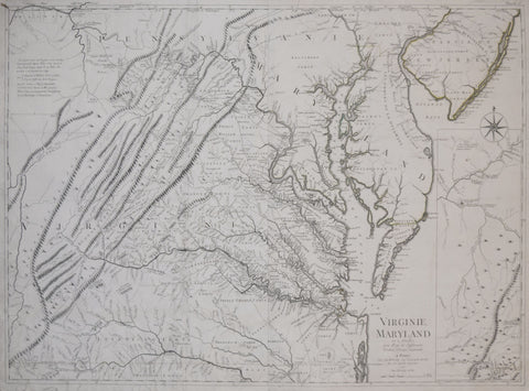 Georges Louis Le Rouge (1712-1790), After Joshua Fry (1700-1754) & Peter Jefferson (1708-1757), Virginie, Maryland en 2 feuilles par Fry et Jefferson…