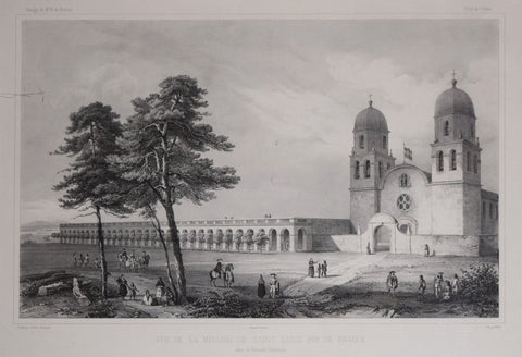 Eugène Duflot de Mofras (1810-1884),  Vue de la Mission de Saint Louis Roi de France dans la Nouvelle Californie